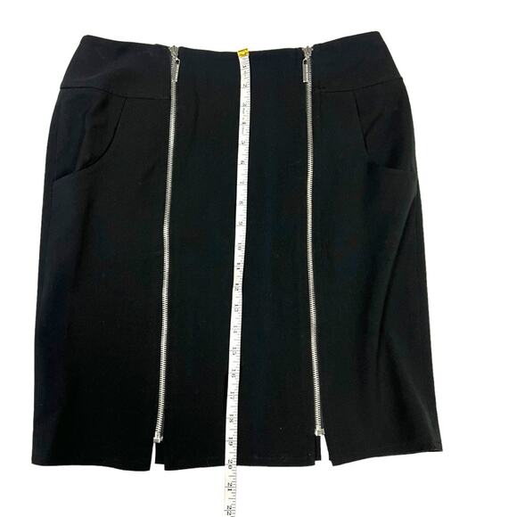 Adrienne Vittadini Studio Skirt Black Double Zip Front Women's 6 Career Office - Picture 6 of 13